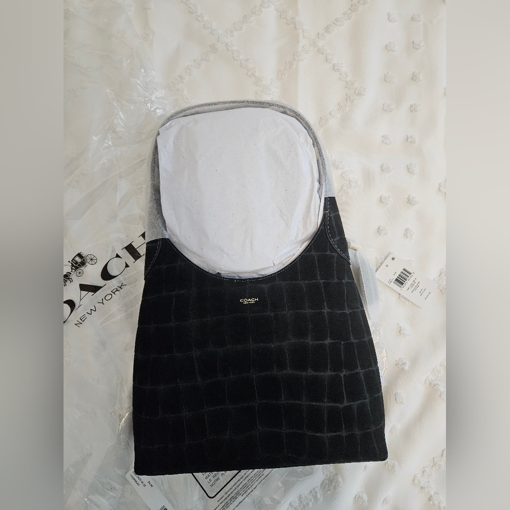 NWT Coach Brooklyn 28 Croc Embossed Suede - Picture 2 of 16